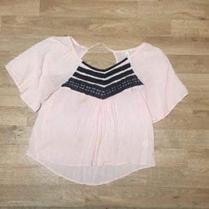 Miami women’s blouse size m pink with black detail